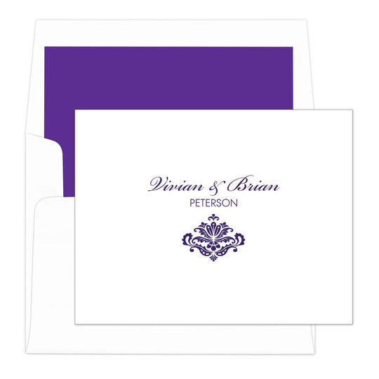 Simply Ornate Folded Note Cards - Raised Ink